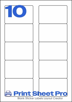 10UP 10UP_83x53_S010 template for A4 Lables