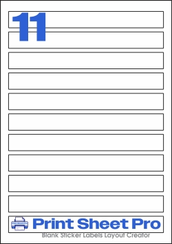 11UP 11UP_190x20_R011 template for A4 Lables