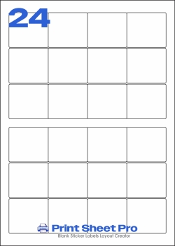 24UP 24UP_72X64_V024 template for A4 Lables