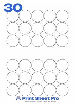 30UP 30UP_51dia_VR51 template for A4 Lables