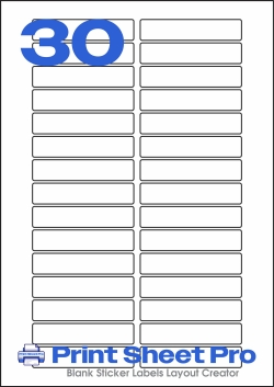 30UP 30UP_78x16_P030 template for A4 Lables