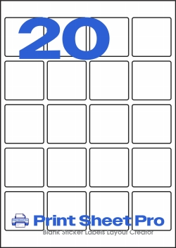 20UP 20UP_33x33_A5R020 template for aalabels
