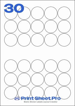 30UP 30UP_51dia_A3C030 template for aalabels