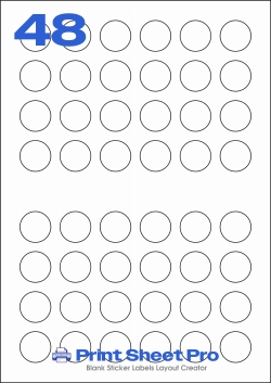 48UP 48UP_33.9dia_A3AC48 template for aalabels