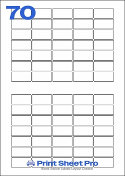 70UP 70UP_25x51_SRYR70 template for aalabels