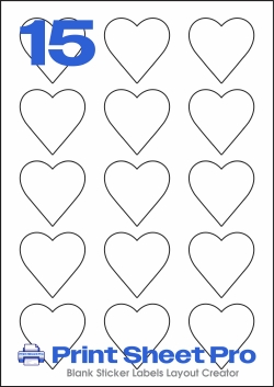 15UP 15UP_50x50-HRT_Heart-Shaped template for Avery Zweckform