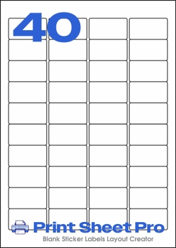 40UP 40UP_46x25-R_Rectangle template for Avery Zweckform