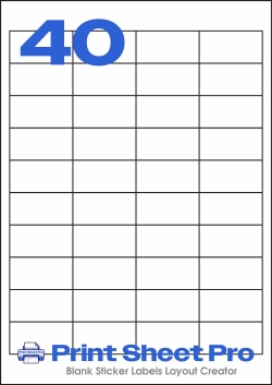 40UP 40UP_49x25-R_Rectangle template for Avery Zweckform