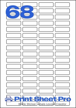68UP 68UP_40x12-R_Rectangle template for Avery Zweckform