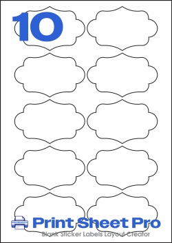 10UP 10UP_86x54_FNCY10 template for flexilabels