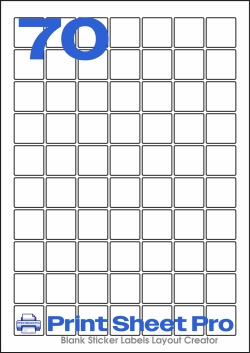 70UP 70UP_25x25_FS70 template for flexilabels
