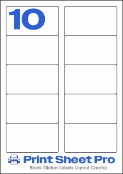 10UP 10UP_90x50_LL114 template for Label Line
