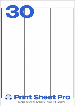 30UP 30UP_64x25.4_LL182 template for Label Line