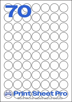 70UP 70UP_25dia_LL25C template for Lotus Labels