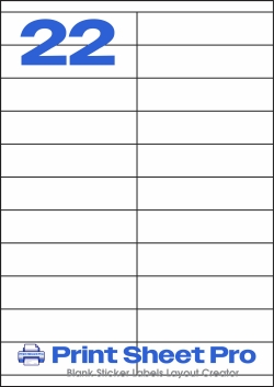 22UP 22UP_LL-105x25.4 template for Labels On Sheets
