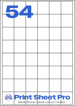 54UP 54UP_LL_33x36 template for Labels On Sheets