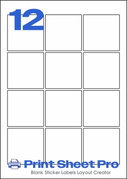 12UP LP12-60SQ template for Label Planet