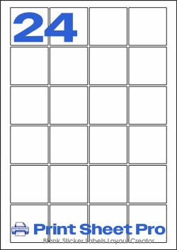 24UP LP24-45SQ template for Label Planet