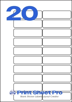20UP 20UP_70x19_176x250_S1970 template for Perfect Labels