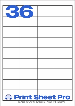 36UP 36UP_48.9x29.6_LDC4930 template for Perfect Labels