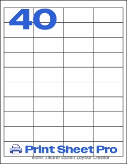 40UP 40UP_2x1_PLS892 template for Premium Label Supply