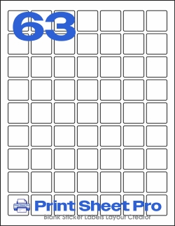 63UP 63UP_1x1_PLS601 template for Premium Label Supply