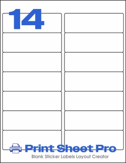 14UP WL-100 template for World Label