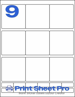 9UP WL-225 template for World Label